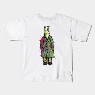 Time travelling raincoat fox Kids T-Shirt